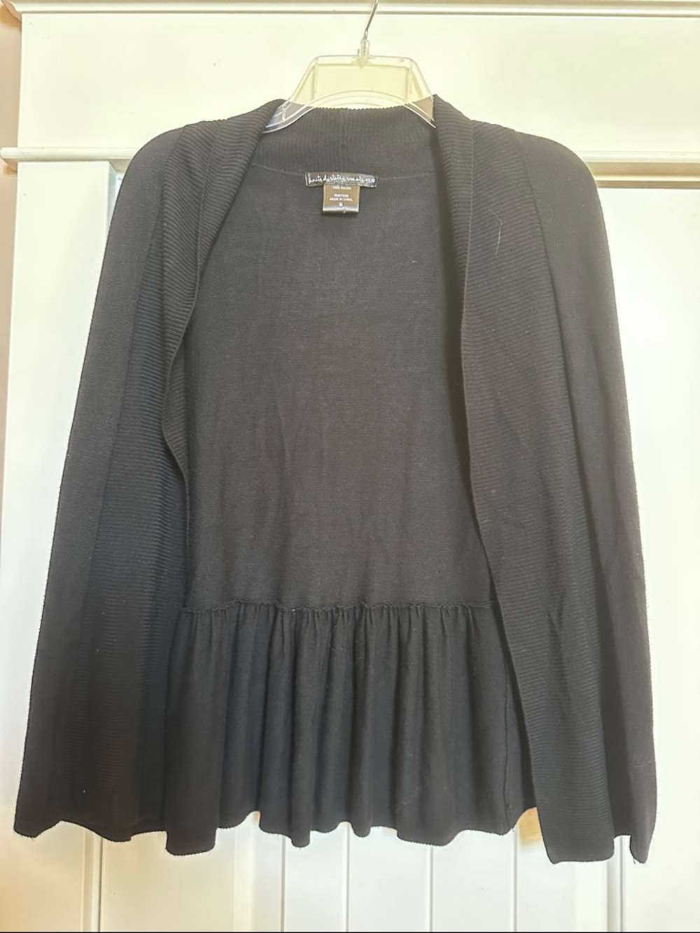 united states sweaters Black Open-Front Knit Cardigan
